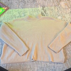 Madewell Cozy Cream Ribbed Sweater